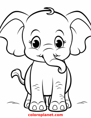 Get ready to color a cute and friendly elephant!