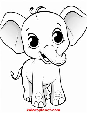 Unleash your creativity with this cute elephant coloring page
