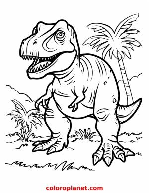 Color adorable baby dinosaurs on their prehistoric adventures