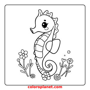 Dive into a world of coloring with this cute marine animal!