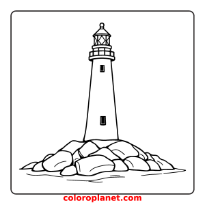 Color the magical world of guiding lights by the sea