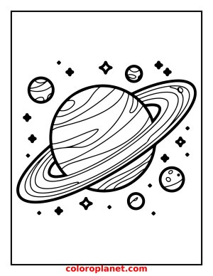 Color the Moons of the Ringed Planet!