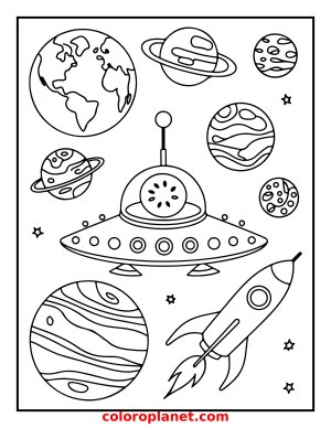 Color the Cosmic World of Friendly Aliens
