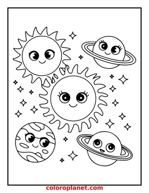 Explore the Cute Galaxy with Fun Coloring Sheets