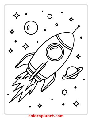 Blast off into a colorful space journey!